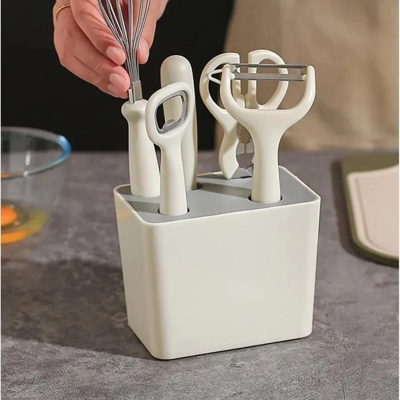 SET DE 6 UTENSILIOS DE COCINA CON SOPORTE PARA ORGANIZACION - 3