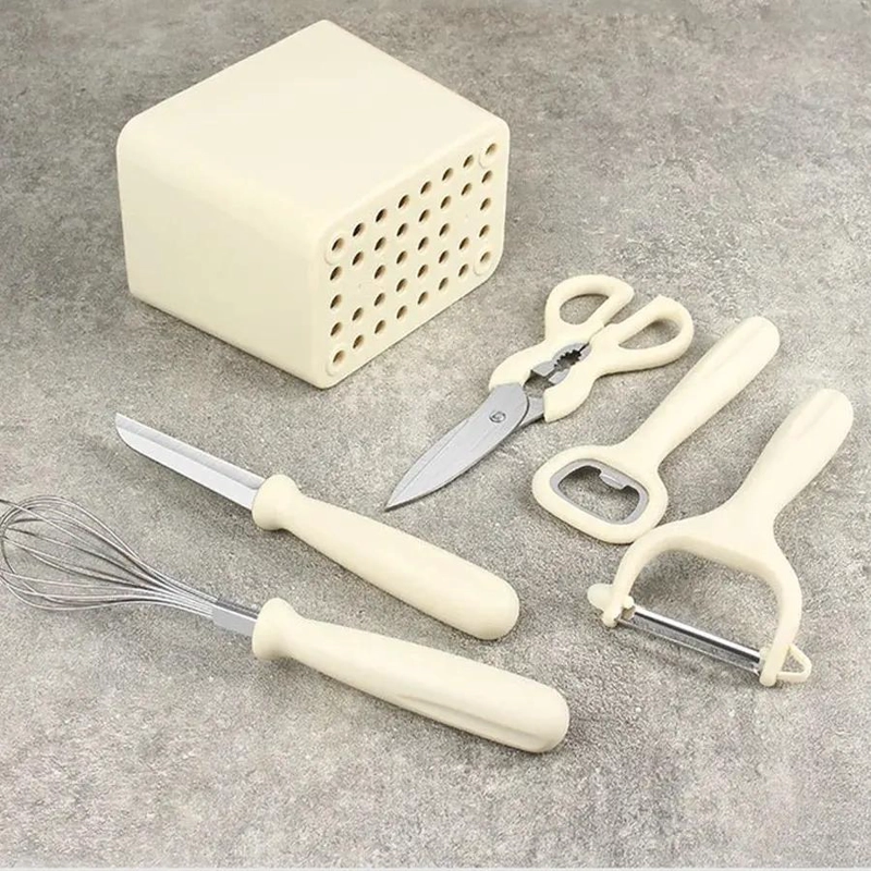 SET DE 6 UTENSILIOS DE COCINA CON SOPORTE PARA ORGANIZACION - 4
