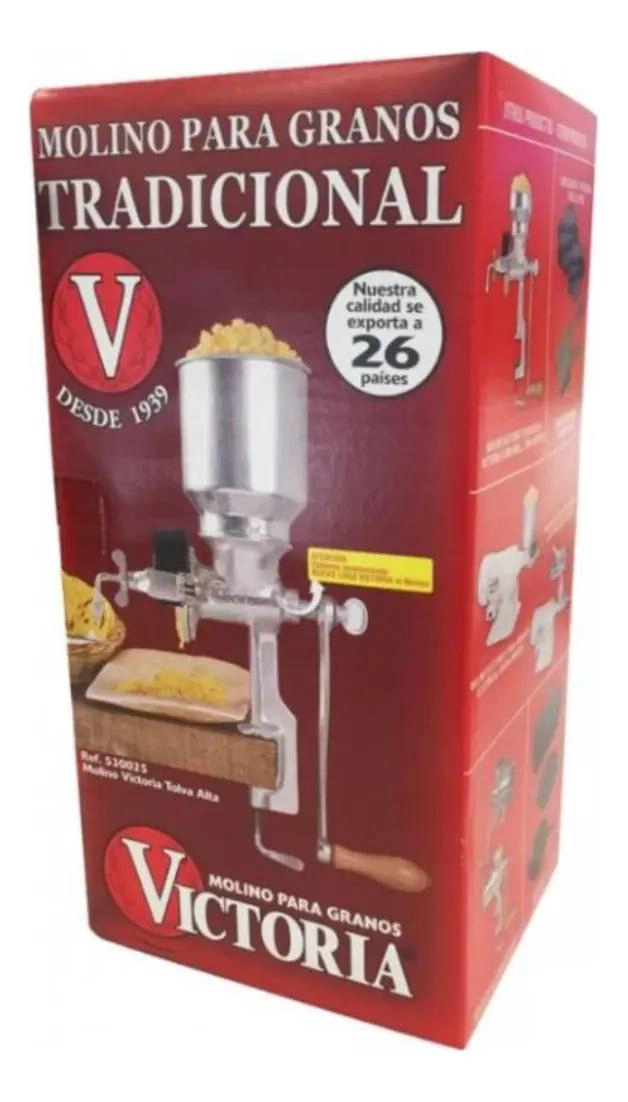 MOLINO MANUAL METALICO CON TOLVA ALTA PARA MOLER GRANOS - 3