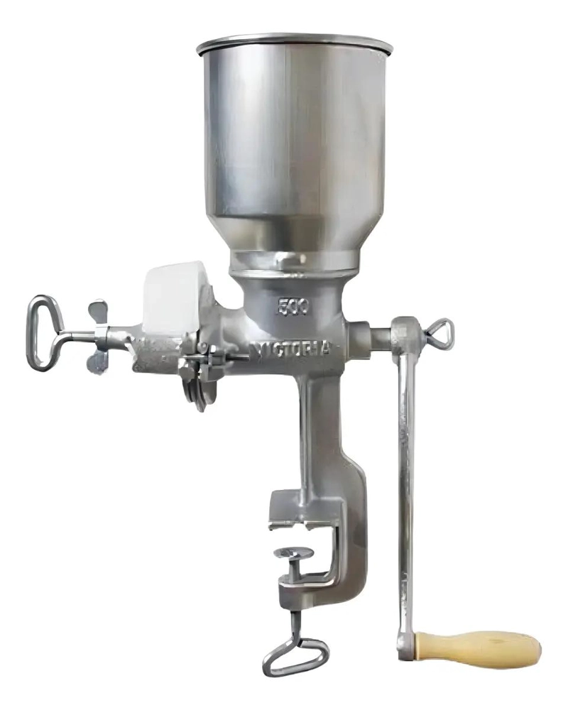 MOLINO MANUAL METALICO CON TOLVA ALTA PARA MOLER GRANOS - 4