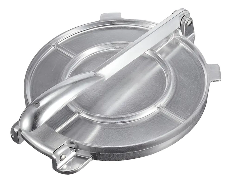 PRENSA PARA PASTELES DE ALEACION DE ALUMINIO COLOR PLATEADO - 1