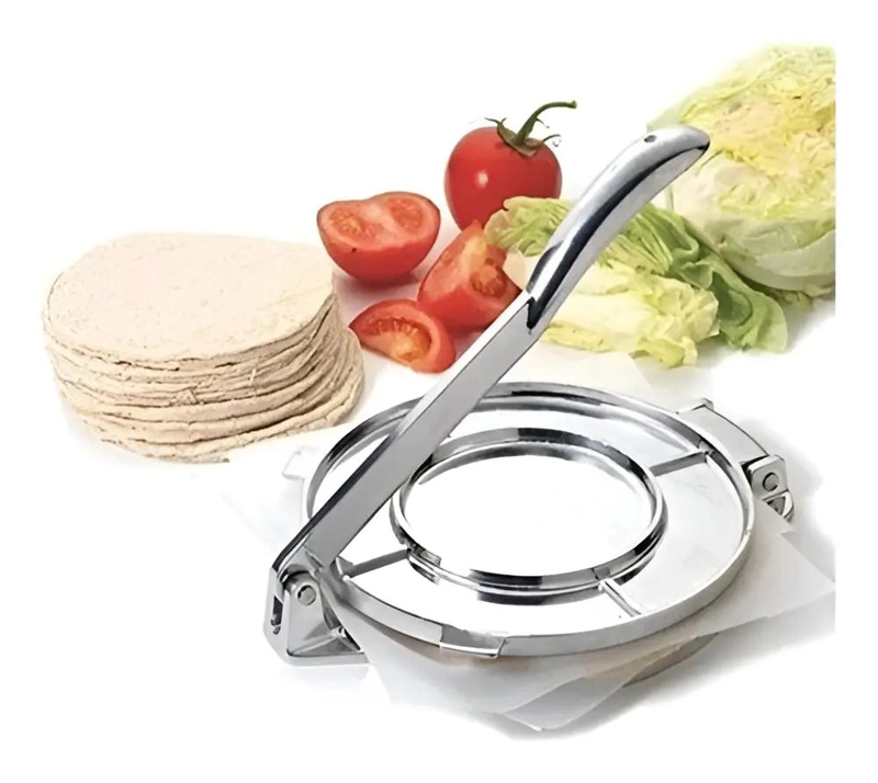 PRENSA PARA PASTELES DE ALEACION DE ALUMINIO COLOR PLATEADO - 4
