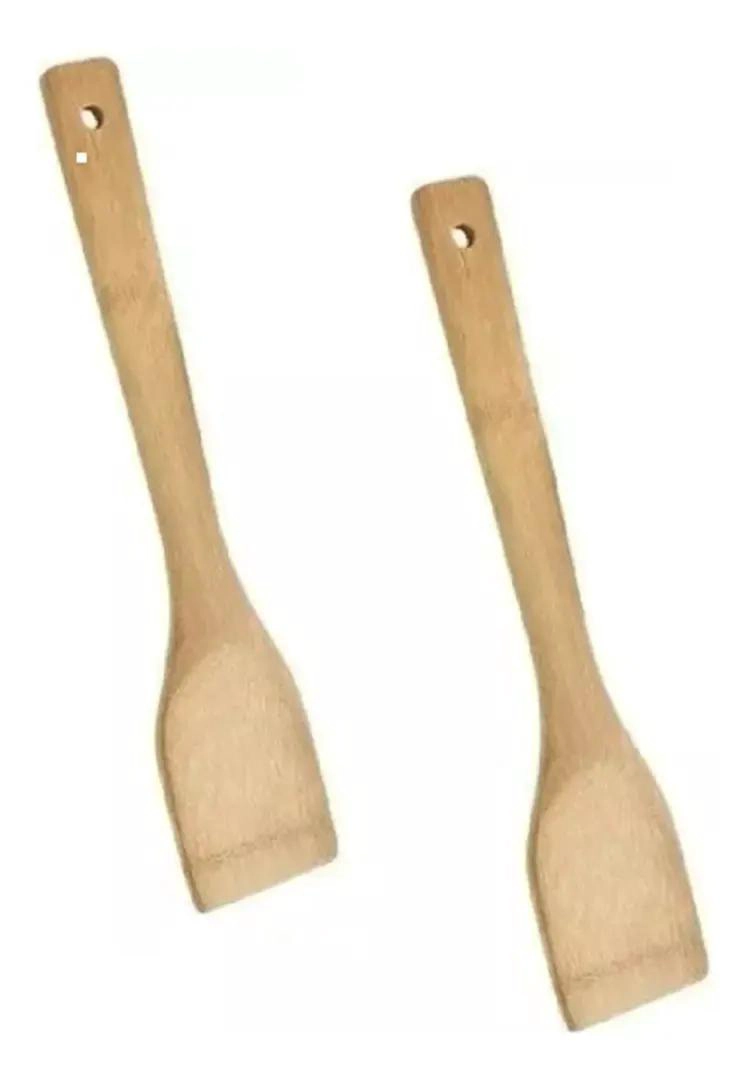 SET DE 12 CUCHARONES Y ESPATULAS DE MADERA DE BAMBU DE 30 CM - 3