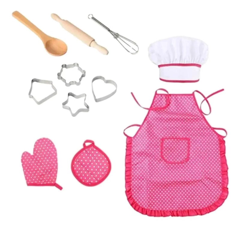 KIT INFANTIL PARA REPOSTERIA CON DELANTAL Y UTENSILIOS BASICOS - 1