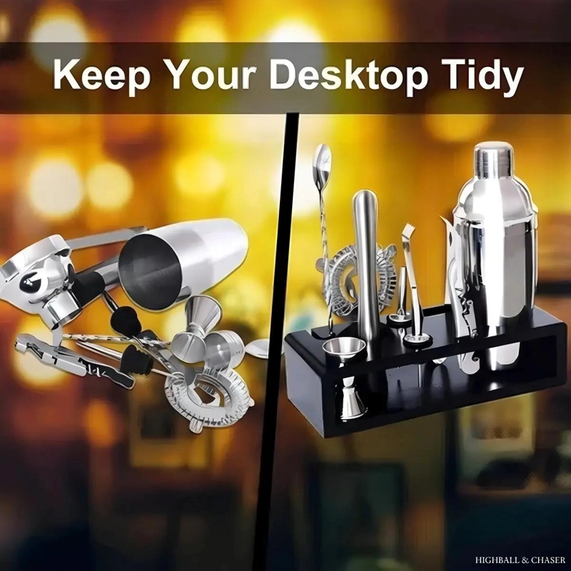 KIT COMPLETO DE COCTELERA INOXIDABLE CON 10 PIEZAS PARA BARTENDER - 4
