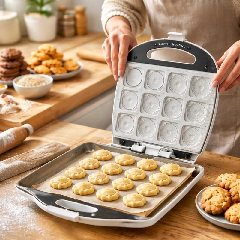 MAQUINA PARA PREPARAR GALLETAS Y POSTRES CON SUPERFICIE ANTIADHERENTE - 4