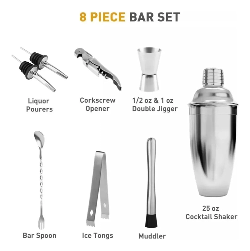 SET DE COCTELES PARA BAR CON 8 PIEZAS Y FILTRO INTEGRADO - 4