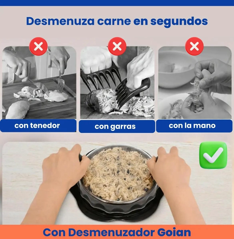 PICADORA DE CARNE Y POLLO PARA COCINA CON CUCHILLAS AFILADAS - 2