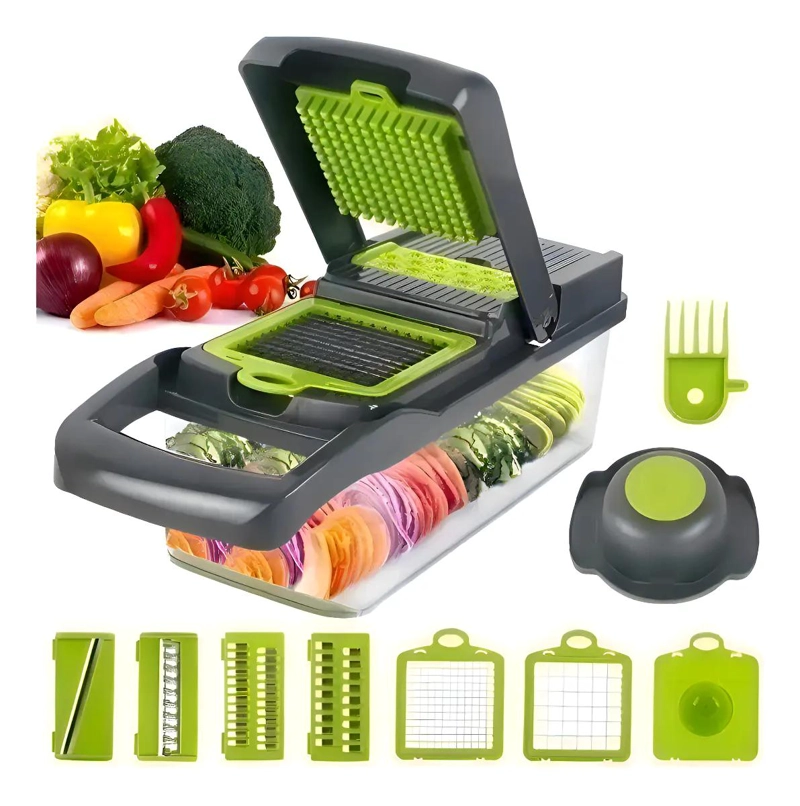 PROCESADOR MULTIFUNCIONAL PARA PICAR, CORTAR Y RALLAR FRUTAS Y VEGETALES - 1