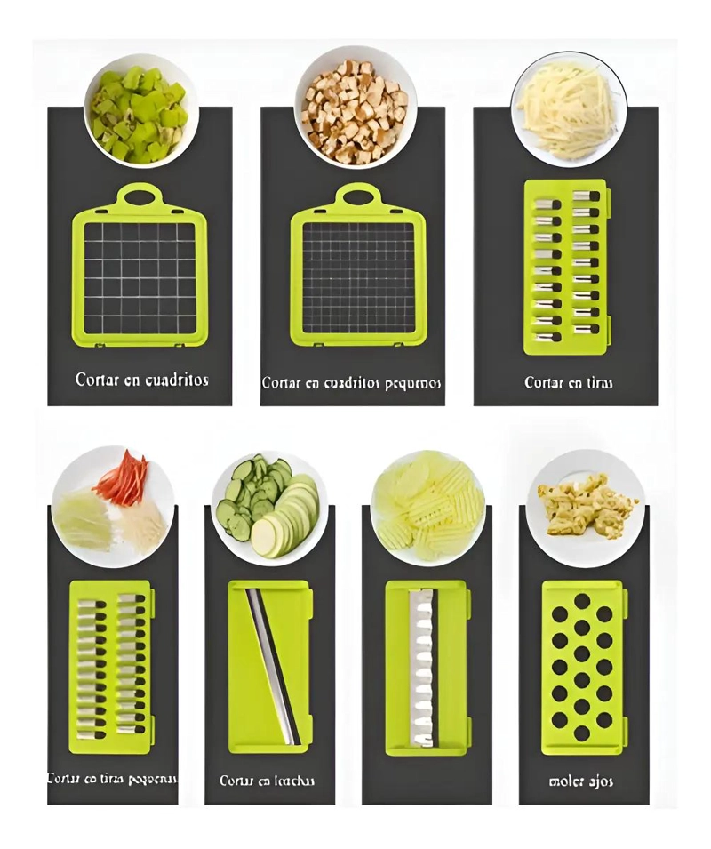 PROCESADOR MULTIFUNCIONAL PARA PICAR, CORTAR Y RALLAR FRUTAS Y VEGETALES - 2