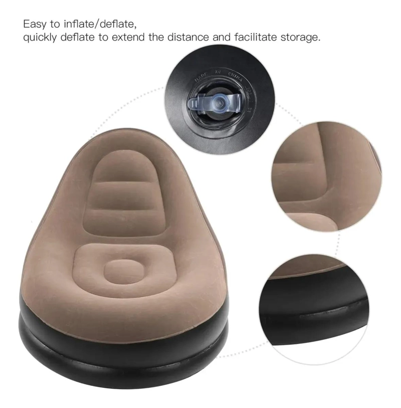 SOFA TUMBONA INFLABLE CON REPOSAPIE S Y PUFF INTEGRADO PARA DESCANSO - 5