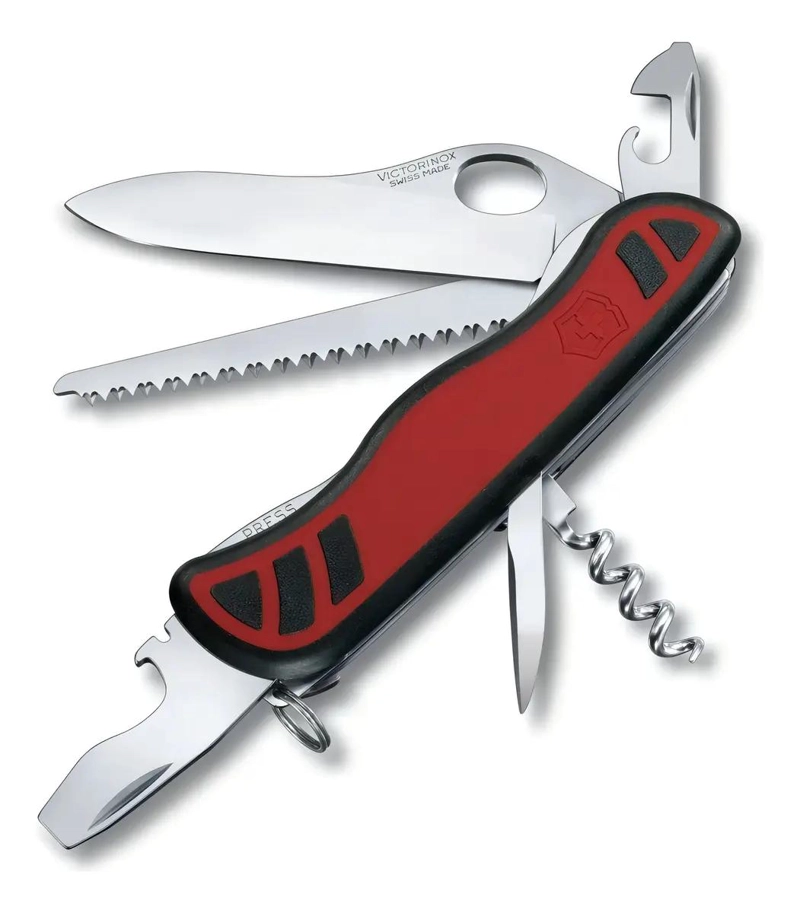 NAVAJA MULTIFUNCIONAL CON MANGO ERGONOMICO COLOR ROJO - 1