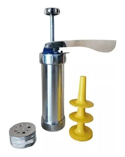MAQUINA PARA PREPARAR GALLETAS CON DISEÑO PLATEADO ELEGANTE - 1