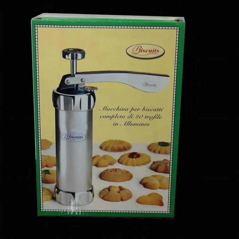 MAQUINA PARA PREPARAR GALLETAS CON DISEÑO PLATEADO ELEGANTE - 4