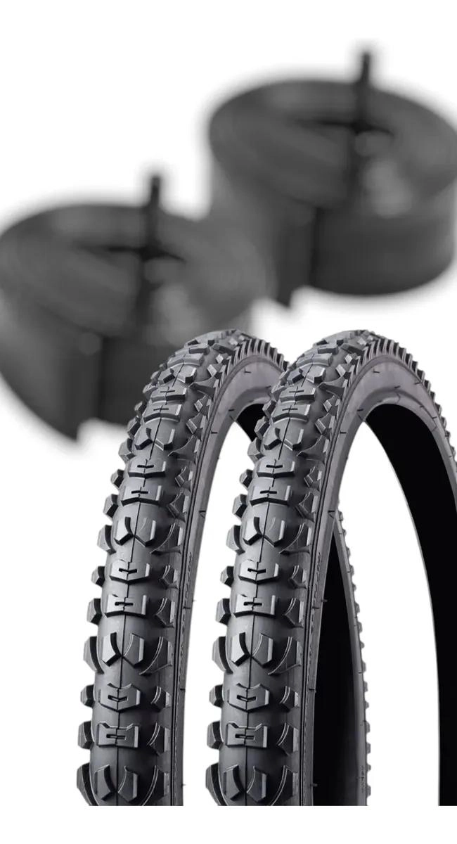 NEUMATICOS Y CAMARAS PARA BICICLETA ARO 20 X 2.125 COLOR NEGRO - 1