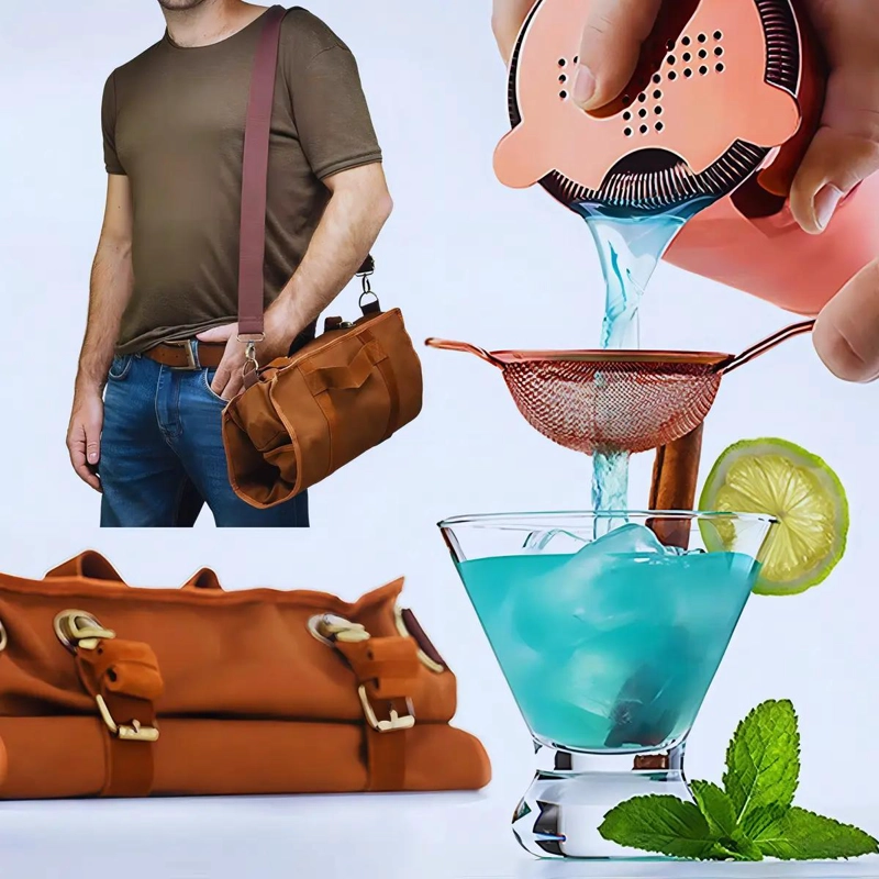 SET DE COCTELERIA DE 5 PIEZAS EN ACERO INOXIDABLE PARA BARTENDER - 4