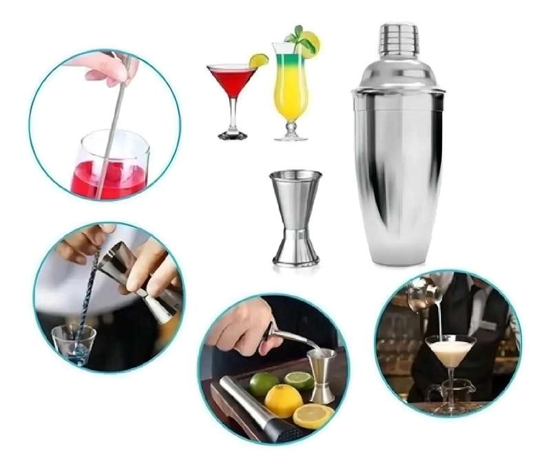 SET DE COCTELERIA DE 5 PIEZAS EN ACERO INOXIDABLE PARA BARTENDER - 5