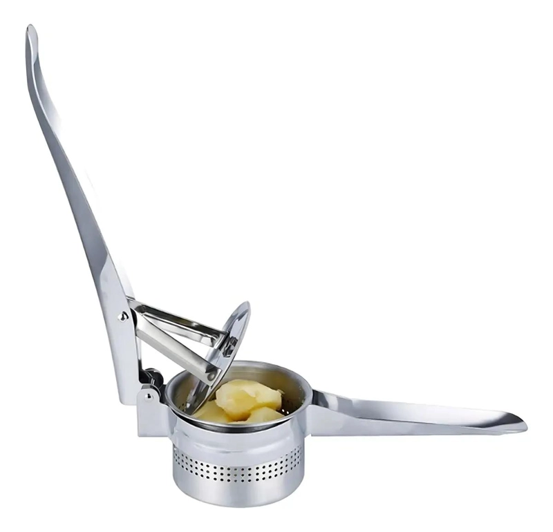 PRENSA PARA PAPAS DE ACERO INOXIDABLE CON MANGO ERGONOMICO - 3