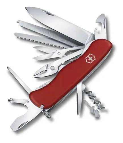 NAVAJA MULTIUSOS CON 21 FUNCIONES EN COLOR ROJO PARA TRABAJO - 1