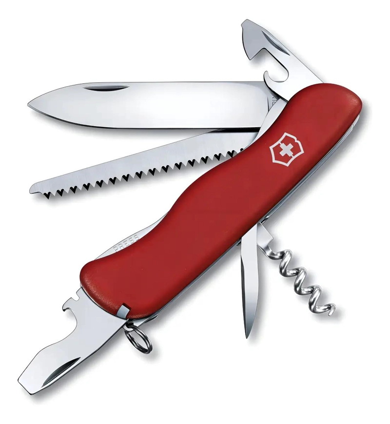 CUCHILLO MULTIFUNCIONAL CON 12 HERRAMIENTAS Y MANGO ROJO - 1