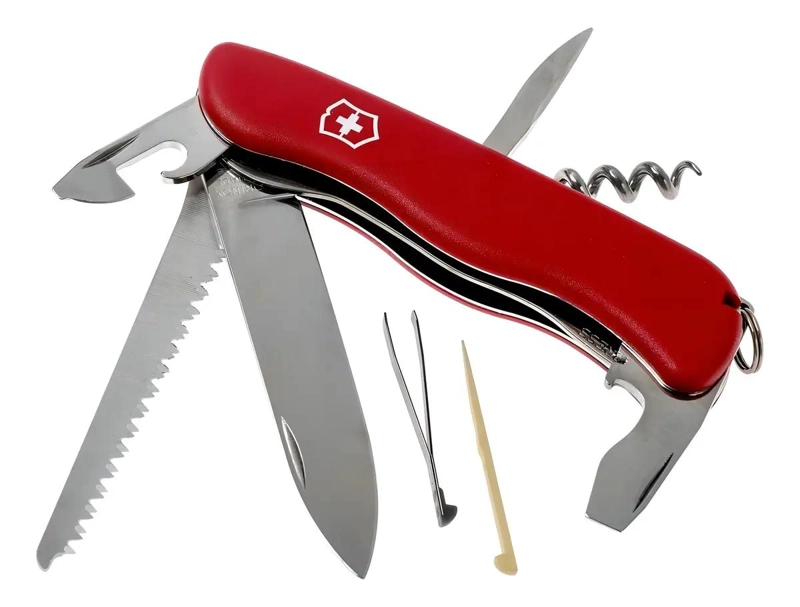 CUCHILLO MULTIFUNCIONAL CON 12 HERRAMIENTAS Y MANGO ROJO - 2
