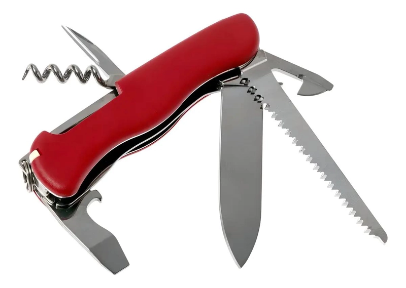 CUCHILLO MULTIFUNCIONAL CON 12 HERRAMIENTAS Y MANGO ROJO - 3