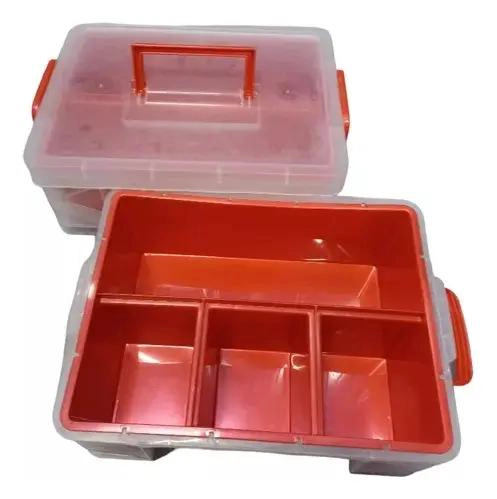 SET DE 3 CAJAS GRANDES CON DIVISIONES Y ASAS PARA ORGANIZACION - 3