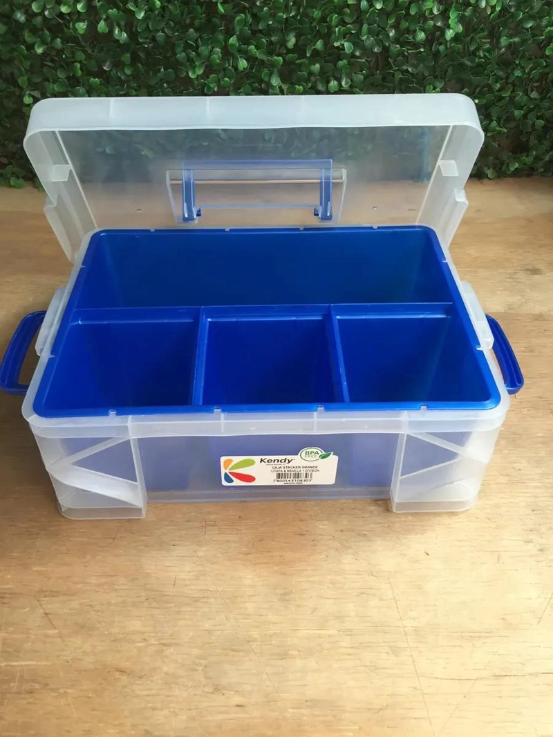 SET DE 3 CAJAS GRANDES CON DIVISIONES Y ASAS PARA ORGANIZACION - 5