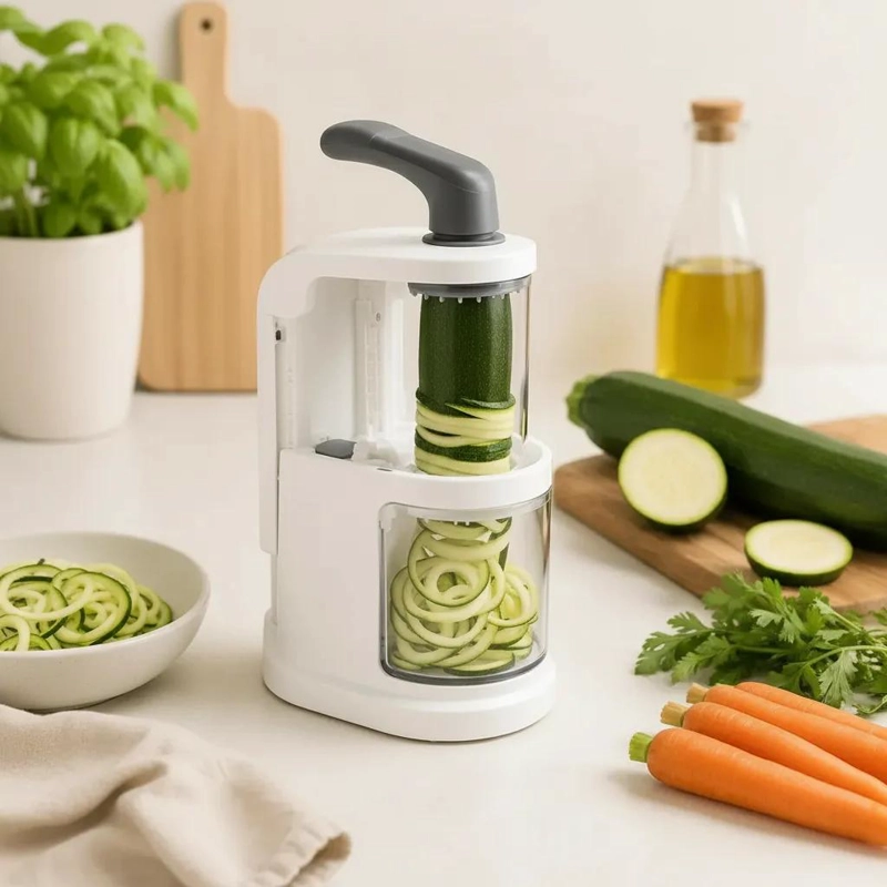 CORTADOR ESPIRALIZADOR MANUAL PARA VERDURAS CON 4 FUNCIONES - 4