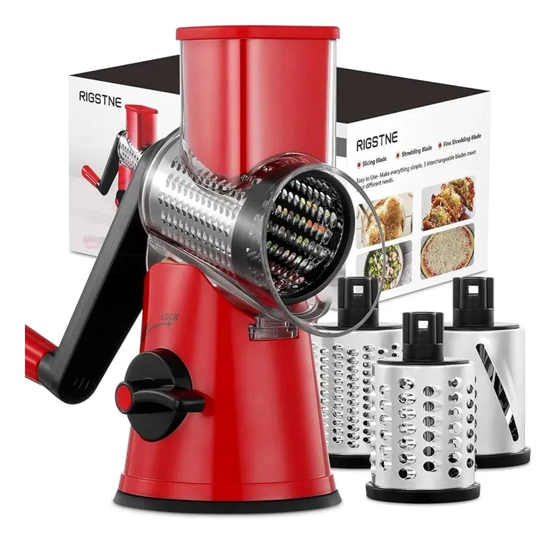 RALLADOR GIRATORIO CON VENTOSA Y GIRO 360 EN ACERO INOXIDABLE - 2