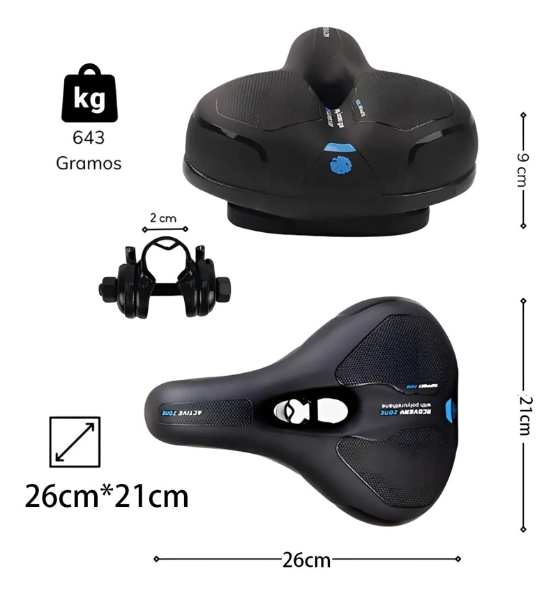 SILLIN DE BICICLETA ANCHO DE 210 MM CON MANIJA PARA MAYOR COMODIDAD - 5