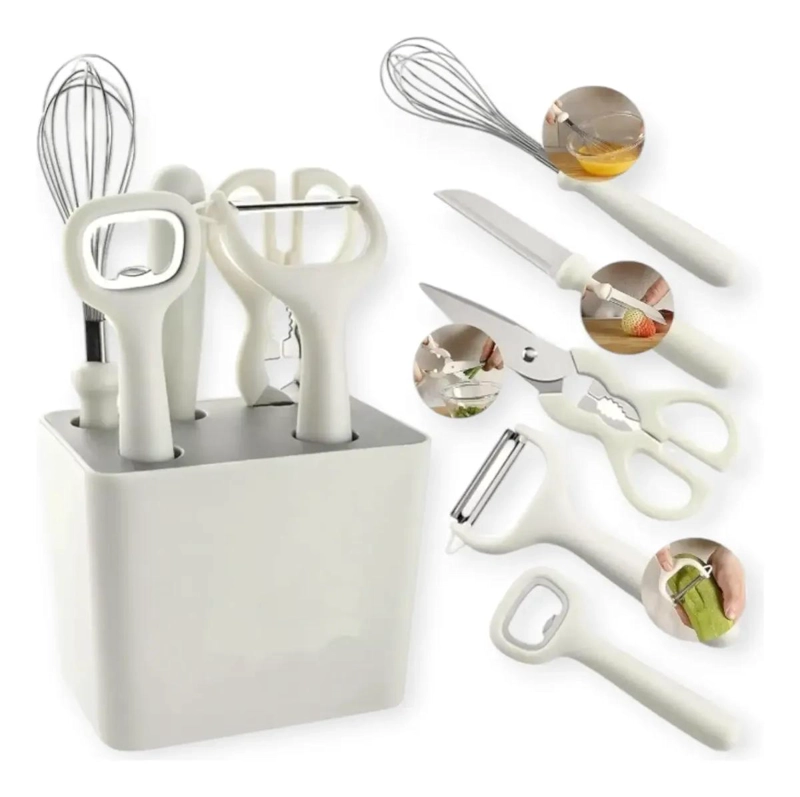 SET DE UTENSILIOS DE COCINA CON SOPORTE DE 6 PIEZAS PARA USO DIARIO - 1