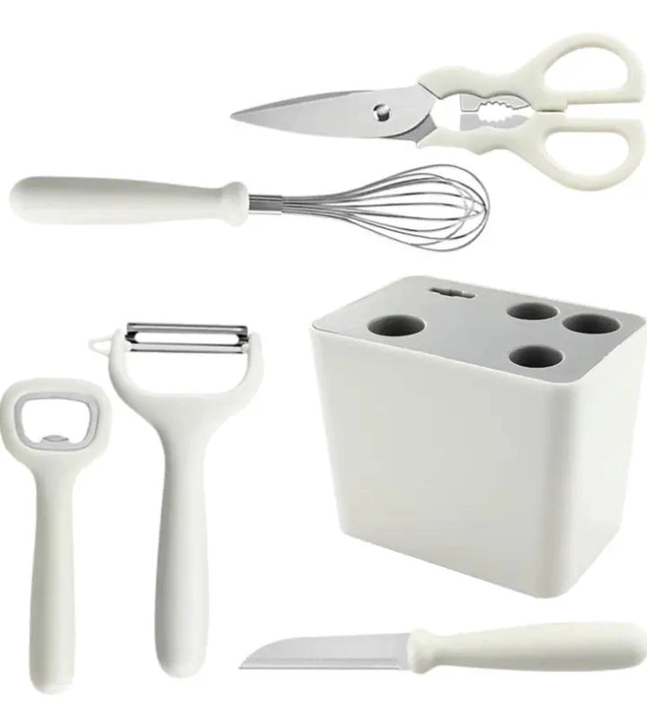 SET DE UTENSILIOS DE COCINA CON SOPORTE DE 6 PIEZAS PARA USO DIARIO - 5