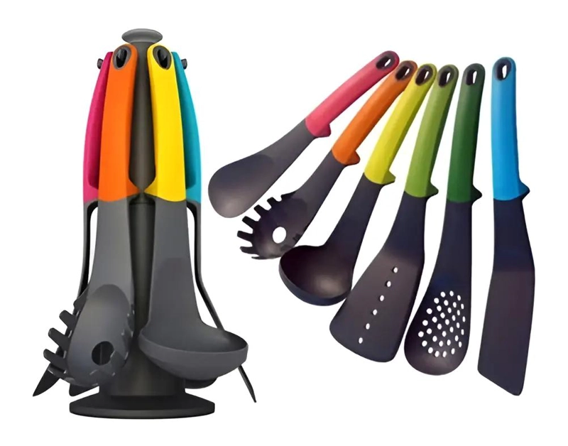SET DE 6 UTENSILIOS DE COCINA CON MANGO DE SILICONA Y SUPERFICIE ANTIADHERENTE - 1