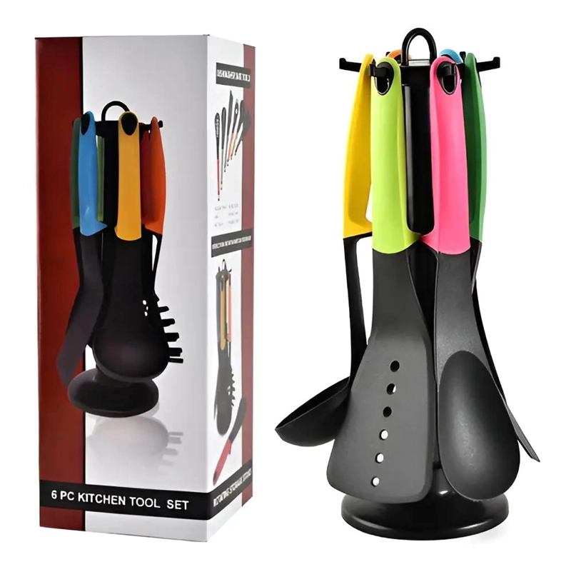 SET DE 6 UTENSILIOS DE COCINA CON MANGO DE SILICONA Y SUPERFICIE ANTIADHERENTE - 3