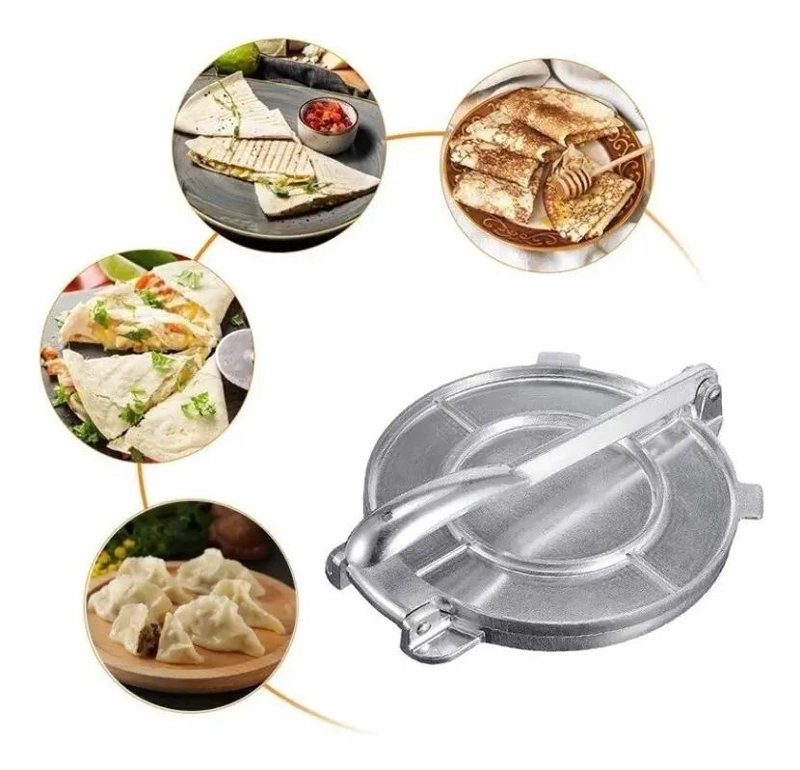 PRENSA PARA TORTILLAS DE 8 PULGADAS EN ACERO INOXIDABLE RESISTENTE - 1