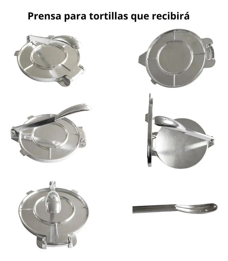 PRENSA PARA TORTILLAS DE 8 PULGADAS EN ACERO INOXIDABLE RESISTENTE - 2