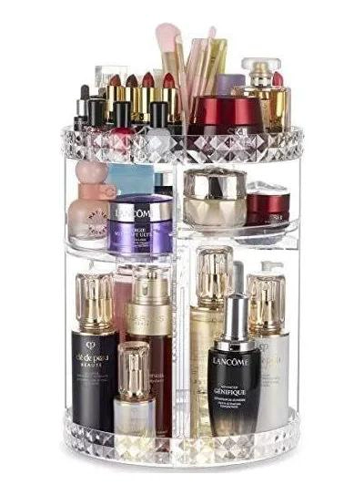 ORGANIZADOR GIRATORIO ACRILICO PARA COSME TICOS CON MULTIPLES COMPARTIMENTOS - 1