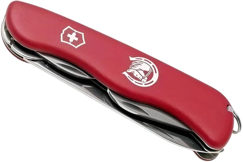 NAVAJA MULTIUSOS CON DISEÑO ECUESTRE Y COLOR ROJO VIBRANTE - 2