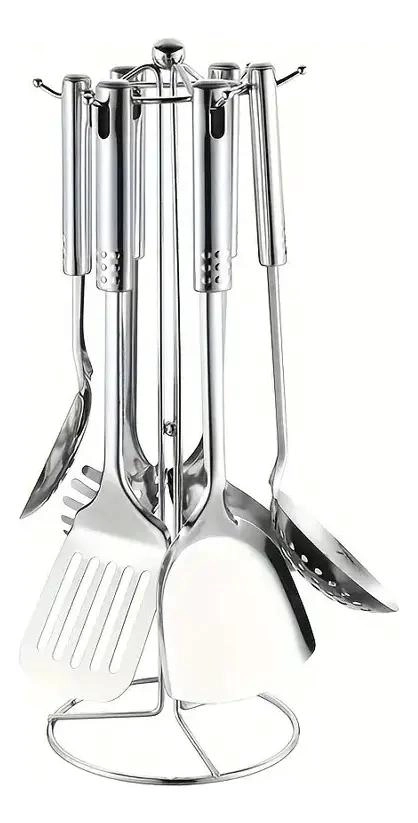 SET DE 7 UTENSILIOS DE COCINA CON CUCHARAS Y ESPATULA PARA PREPARAR ALIMENTOS - 1