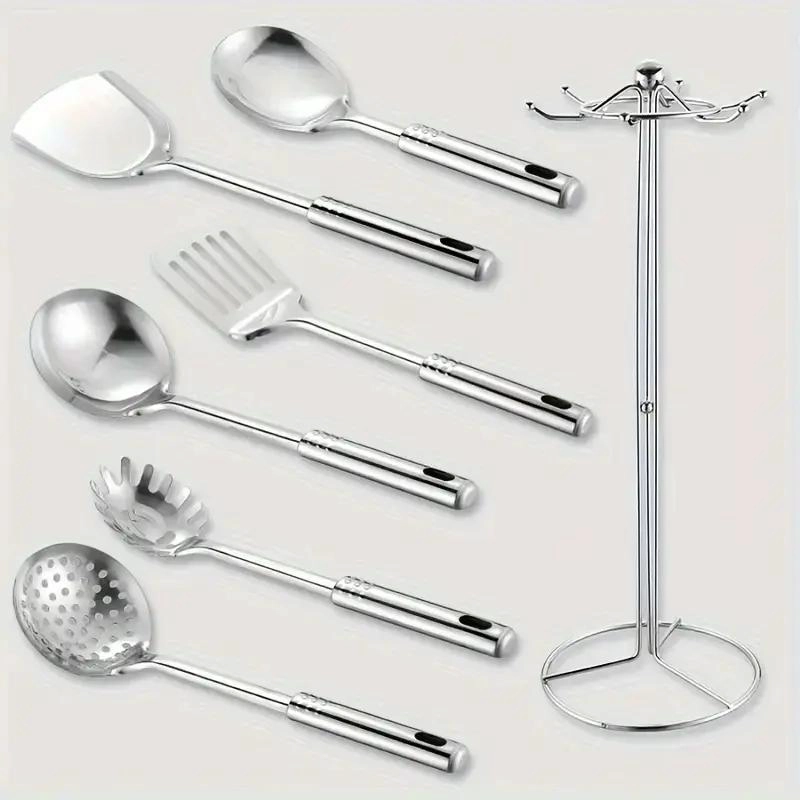 SET DE 7 UTENSILIOS DE COCINA CON CUCHARAS Y ESPATULA PARA PREPARAR ALIMENTOS - 2