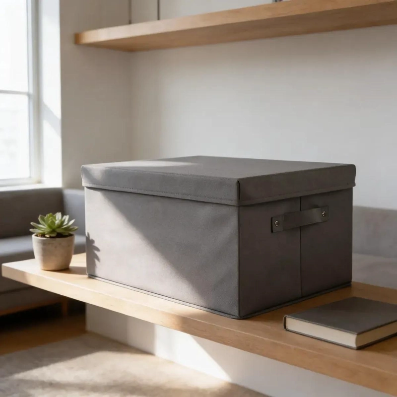 CAJA ORGANIZADORA PLEGABLE DE TELA TNT CON TAPA 50X40X29 CM - 2