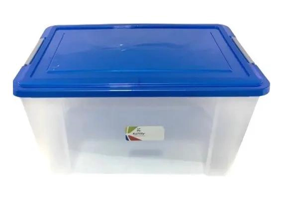 CAJA ORGANIZADORA GRANDE TRANSPARENTE CON TAPA CAPACIDAD 68 LITROS - 2