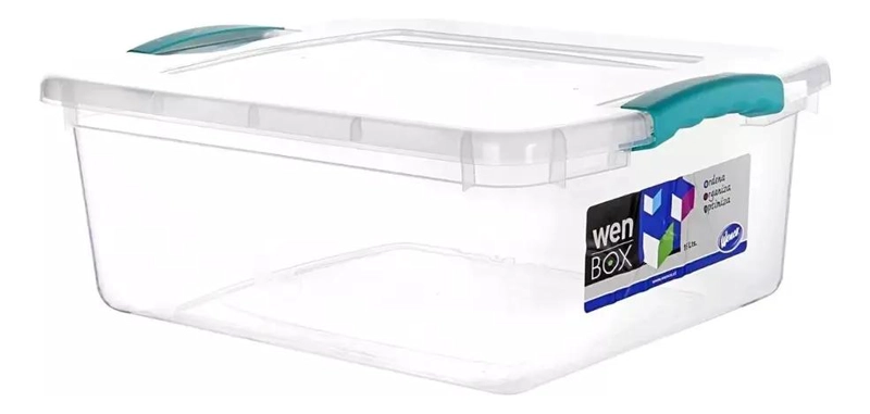 CAJA ORGANIZADORA PLASTICA CON TAPA Y CLIPS LATERALES DE 15 LITROS - 1
