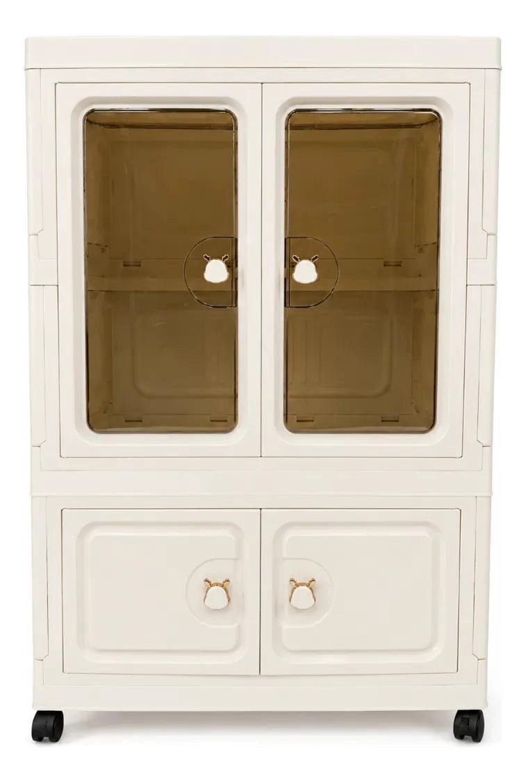 GABINETE ORGANIZADOR PLASTICO PLEGABLE CON PUERTAS MODERNAS PARA ALMACENAMIENTO - 1