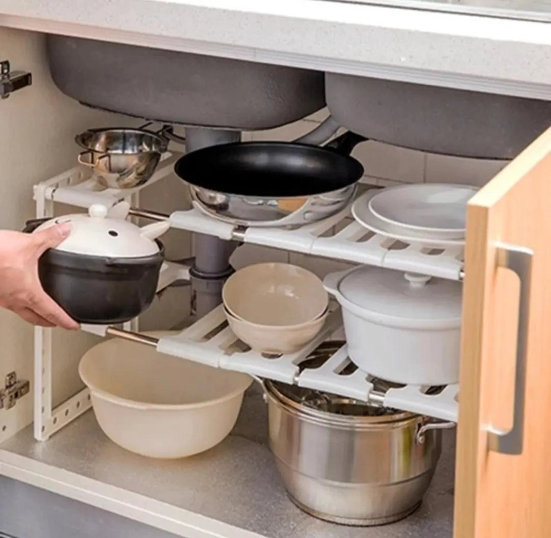 SET DE 2 ORGANIZADORES PARA ESTANTE DE COCINA PARA OLLAS Y UTENSILIOS - 2