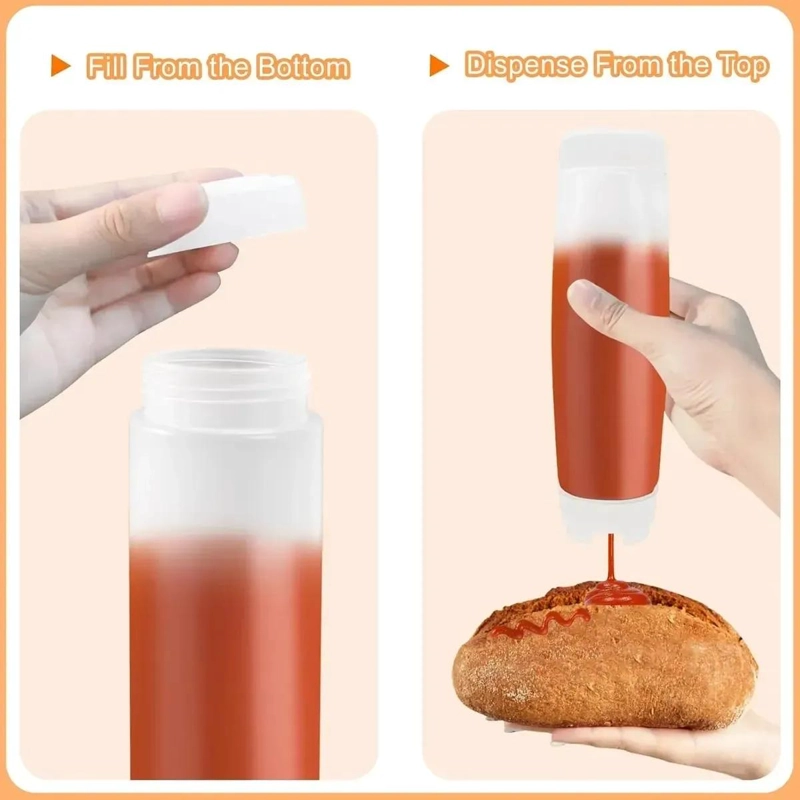 SET DE 6 DISPENSADORES PLASTICOS PARA SALSA CON CAPACIDAD DE 600 ML - 3