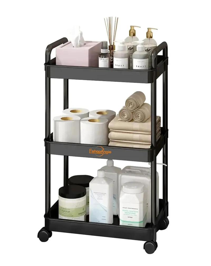 CARRITO ORGANIZADOR MULTIUSO CON RUEDAS Y ASAS DE 3 NIVELES COLOR - 1