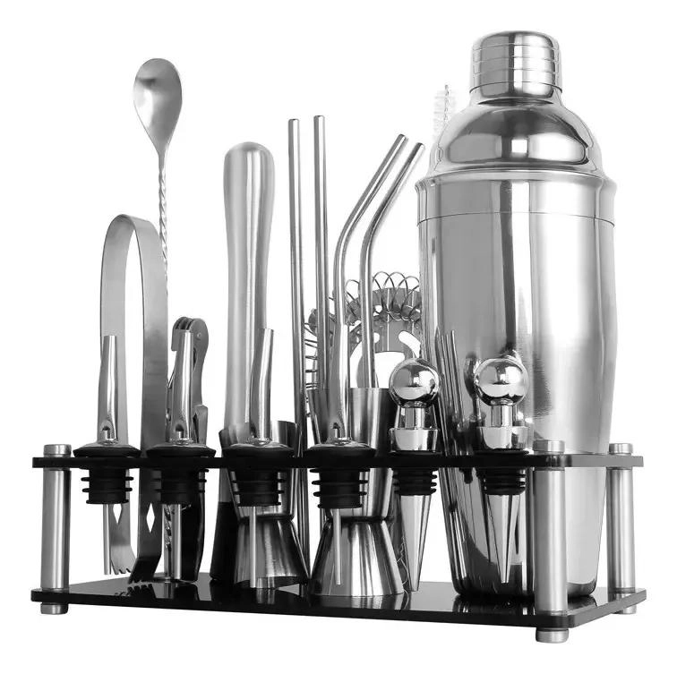 SET DE COCTELERA PARA BARTENDER CON 20 PIEZAS DE ACERO INOXIDABLE - 2