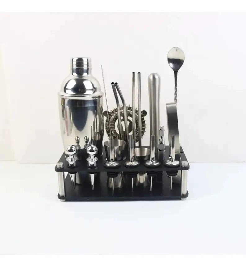 SET DE COCTELERA PARA BARTENDER CON 20 PIEZAS DE ACERO INOXIDABLE - 3